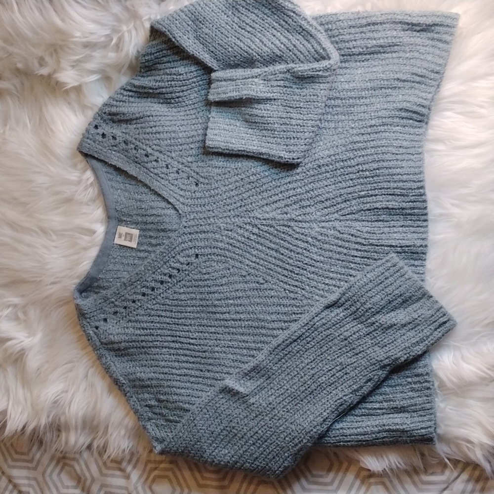 Me to We knit pullover oversized cropped sweater sz S
